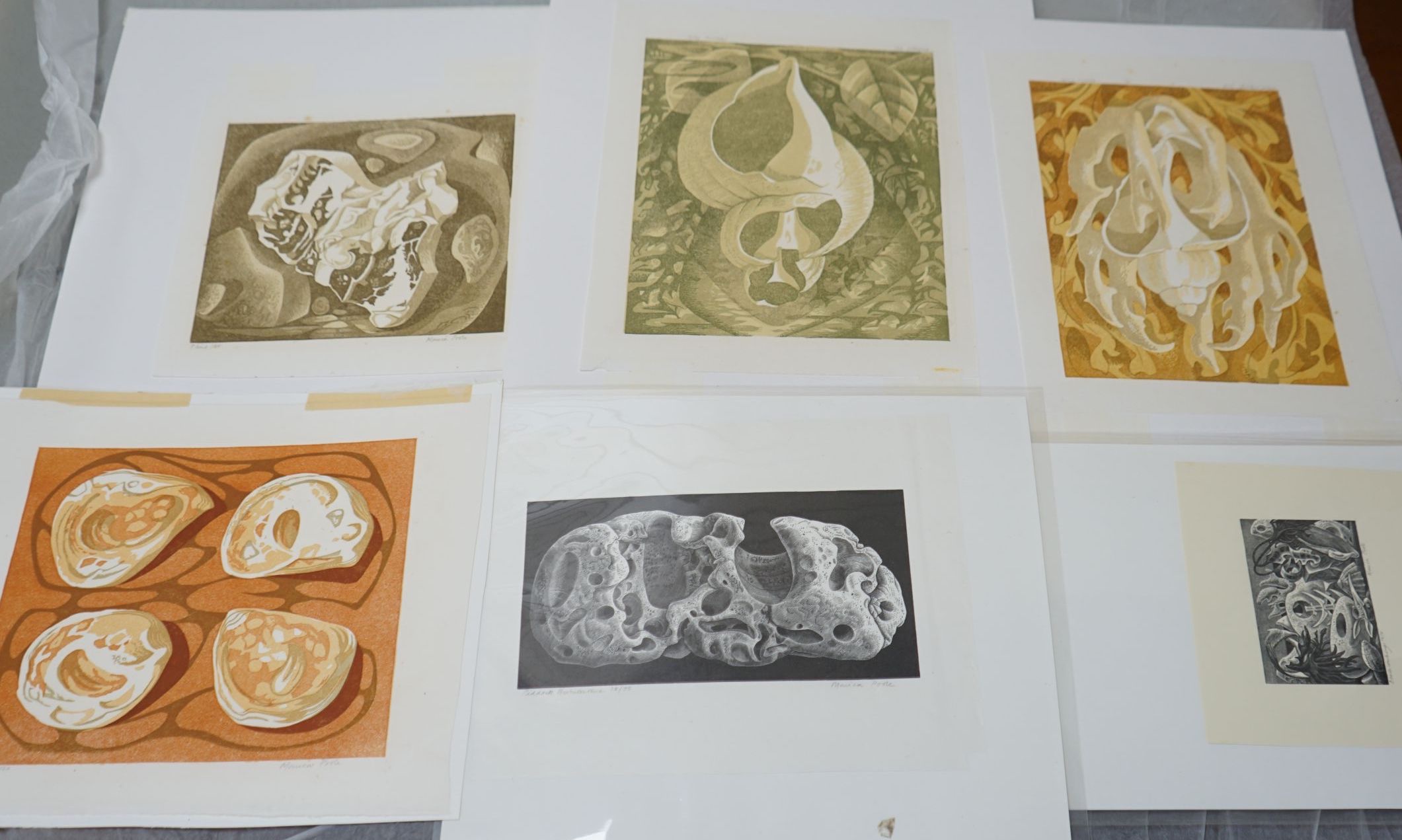 Monica Poole (1921-2003) and George Mackley (1900-1983), a folio of assorted unframed prints, mostly wood engravings